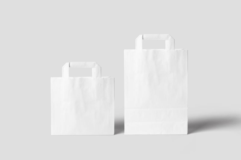 White Flat Handle Carrier Bags 254x305x140mm, pack of 100, wholesale trade bags
